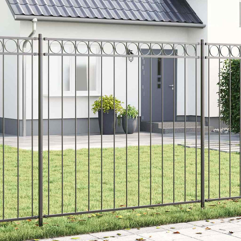 Vidaxl hecelement grijs 170 x 200 cm staal