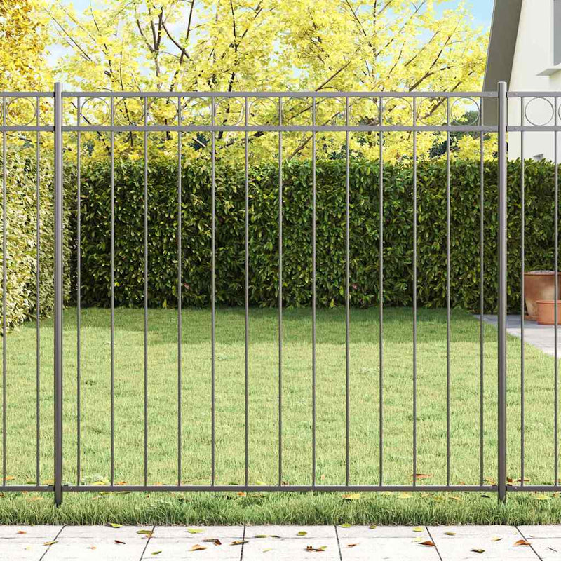 Vidaxl hecelement grijs 170 x 120 cm staal