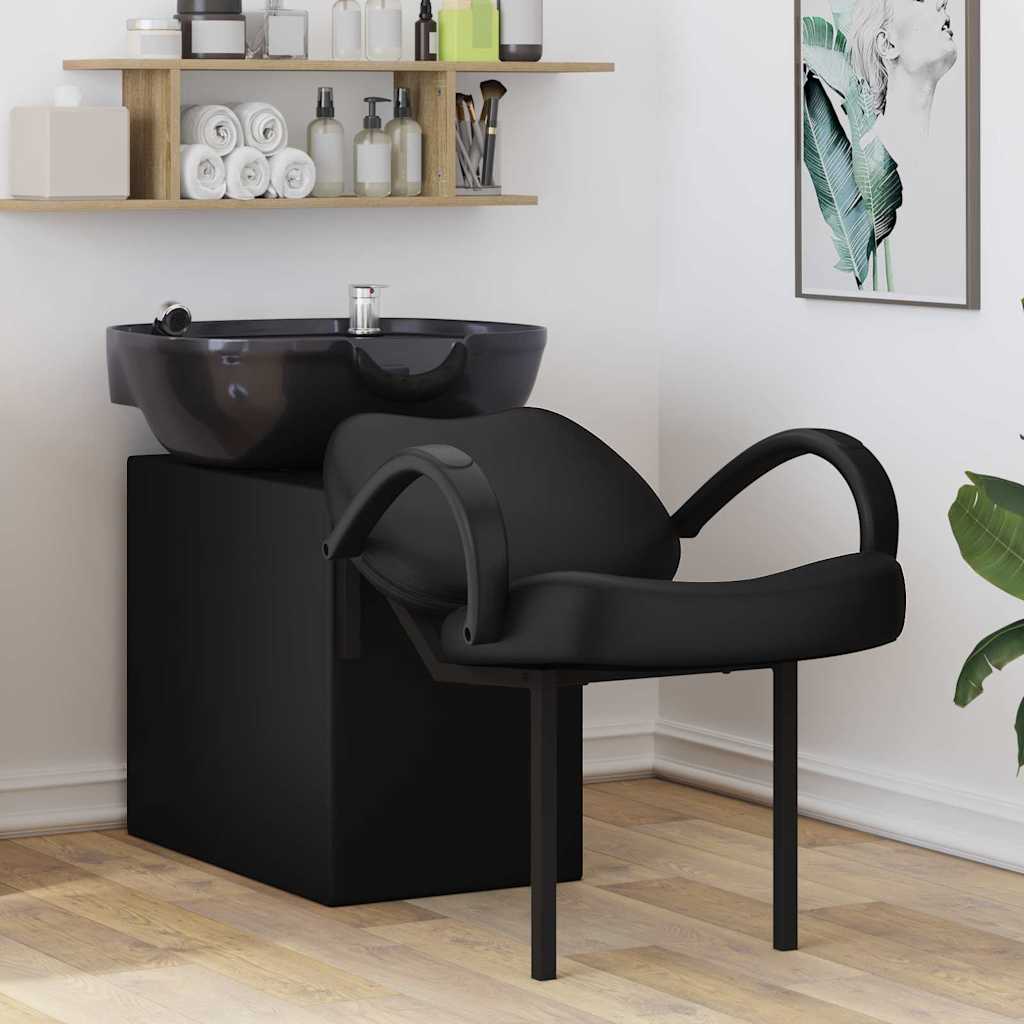 Vidaxl shampoo stoel zwart 136 x 60 x 92 cm pvc