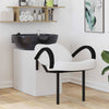 Vidaxl shampoo stoel wit en zwart 63 x 141 x 92 cm pvc