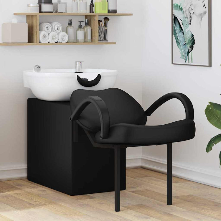 Vidaxl shampoo stoel zwart en wit 136 x 60 x 92 cm pvc