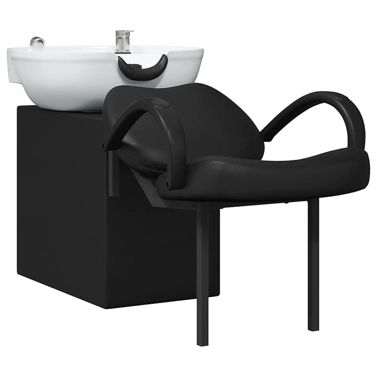 Vidaxl shampoo stoel zwart en wit 136 x 60 x 92 cm pvc