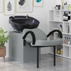 Vidaxl shampoo stoel lichtgrijs en zwart 63 x 141 x 92 cm stof