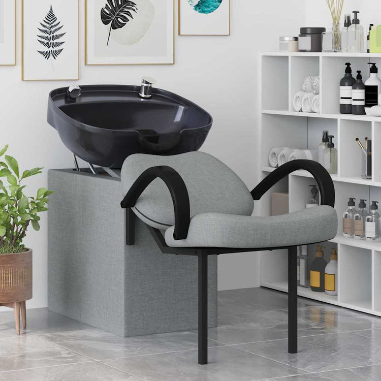 Vidaxl shampoo stoel lichtgrijs en zwart 136 x 60 x 92 cm stof