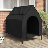 Vidaxl huis voor huisdieren zwart 110 x 75 x 90 cm staal - afbeelding 1