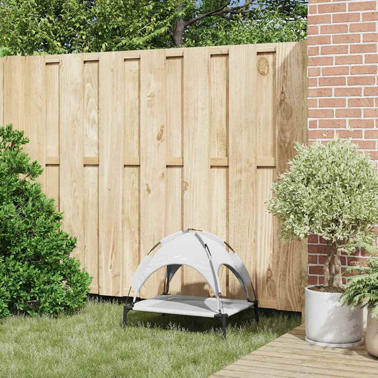 Vidaxl hondenbed 63 x 49,5 x 60 cm staal zilvergrijs