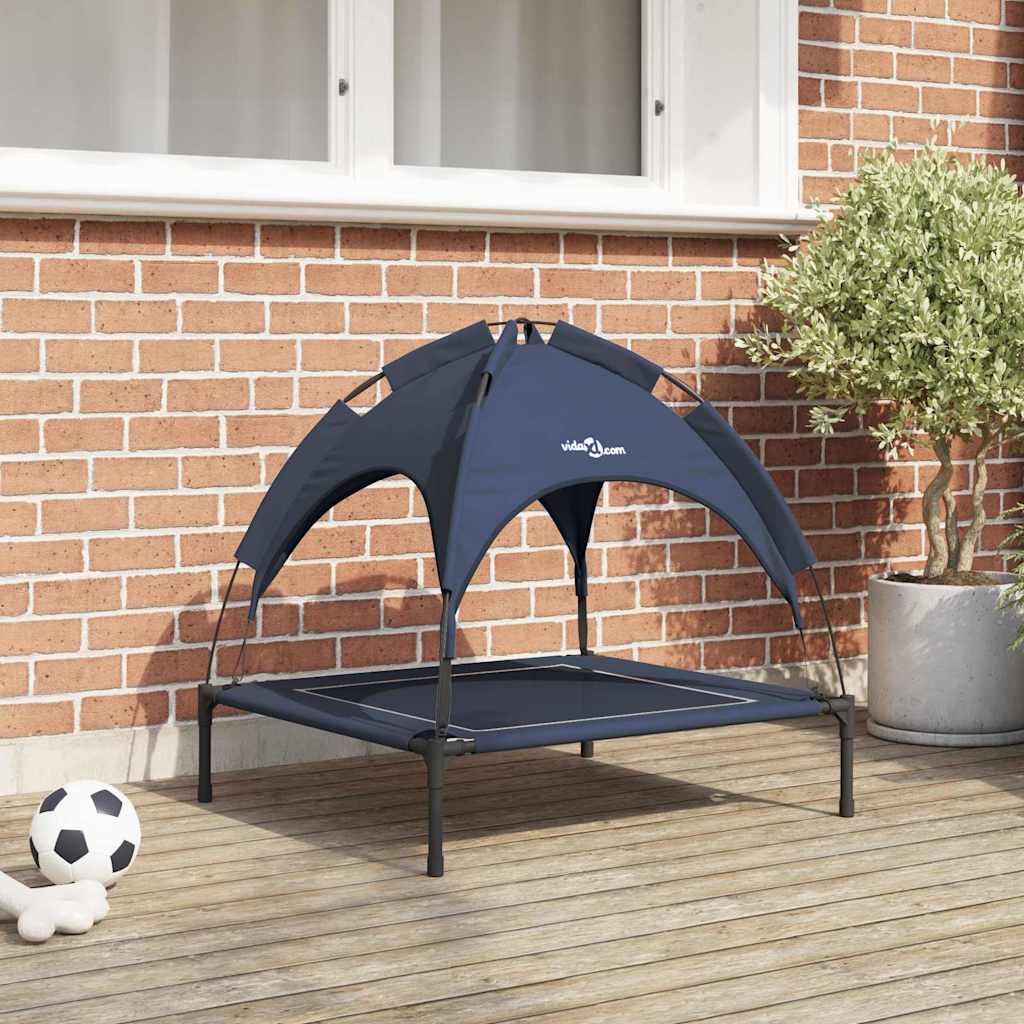 Vidaxl hondenbed 71 x 64 x 71 cm staal marineblauw