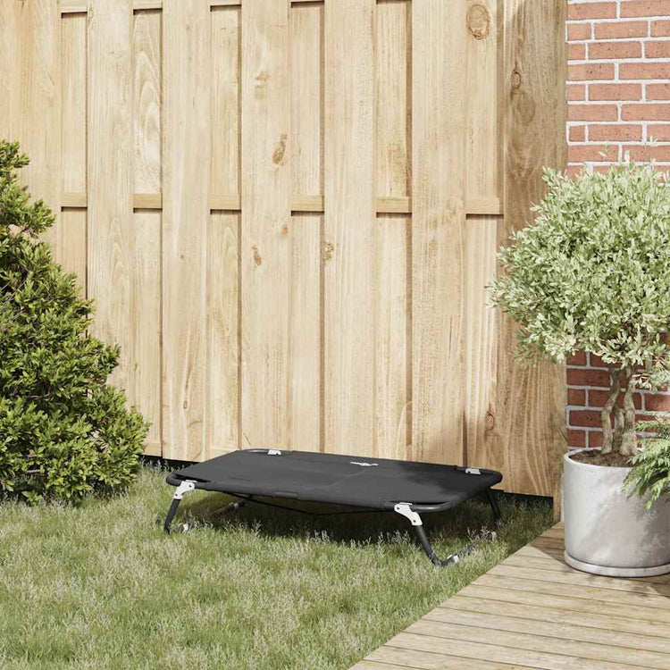 Vidaxl hondenbed 90 x 55 x 18 cm staal zwart