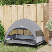 Vidaxl verhoogd hondenbed 127 x 81 x 108 cm stof en staal lichtgrijs - afbeelding 3