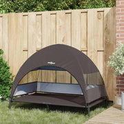 Vidaxl verhoogd hondenbed 127 x 81 x 108 cm stof en staal bruin - afbeelding 3