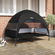 Vidaxl verhoogd hondenbed 127 x 81 x 108 cm stof en staal zwart - afbeelding 1
