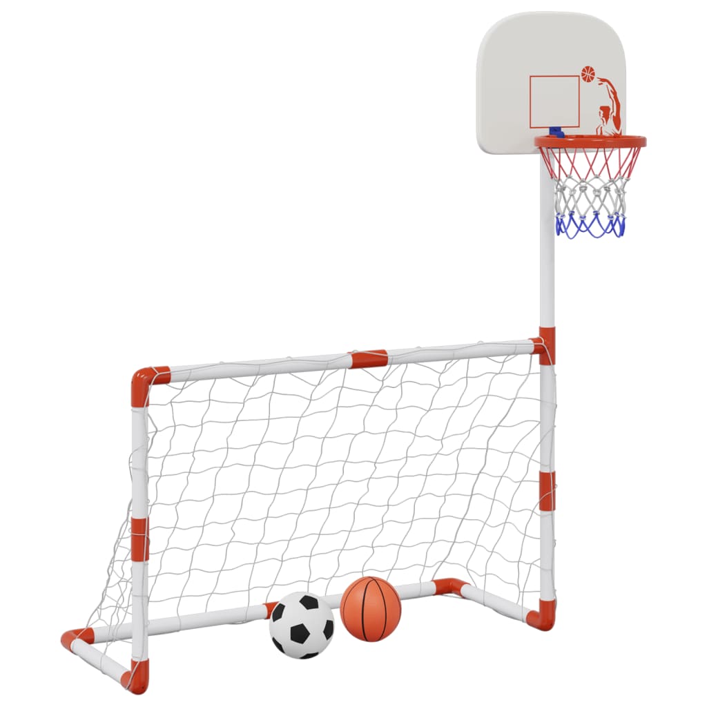 Vidaxl kindervoetbalen basketbalset met ballen 98x50x70 cm