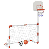 Vidaxl kindervoetbal- en basketbalset met ballen 98x50x70 cm - afbeelding 2