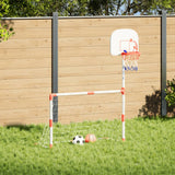 Vidaxl kindervoetbal- en basketbalset met ballen 98x50x70 cm - afbeelding 1