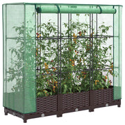 Vidaxl plantenbak verhoogd met kashoes 120x40x123 cm rattanlook - afbeelding 1