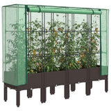 Vidaxl plantenbak verhoogd met kashoes 160x40x140 cm rattanlook - afbeelding 1
