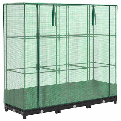 Vidaxl verhoogde plantenbak met kashoes rotanlook 120x40x123 cm