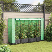 Vidaxl verhoogde plantenbak met kashoes rotanlook 160x40x123 cm - afbeelding 3