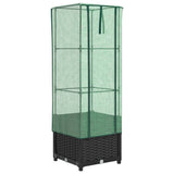 Vidaxl plantenbak verhoogd met kashoes 40x40x139 cm rattanlook - afbeelding 2