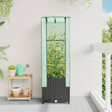 Vidaxl plantenbak verhoogd met kashoes 40x40x139 cm rattanlook - afbeelding 3