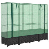 Vidaxl verhoogde plantenbak met kashoes rotanlook 160x40x138 cm - afbeelding 2