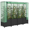 Vidaxl verhoogde plantenbak met kashoes rotanlook 160x40x138 cm