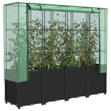 Vidaxl verhoogde plantenbak met kashoes rotanlook 160x40x153 cm - afbeelding 1