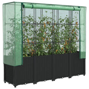 Vidaxl verhoogde plantenbak met kashoes rotanlook 160x40x153 cm - afbeelding 1