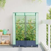 Vidaxl plantenbak verhoogd met kashoes 80x40x123 cm rattanlook - afbeelding 3