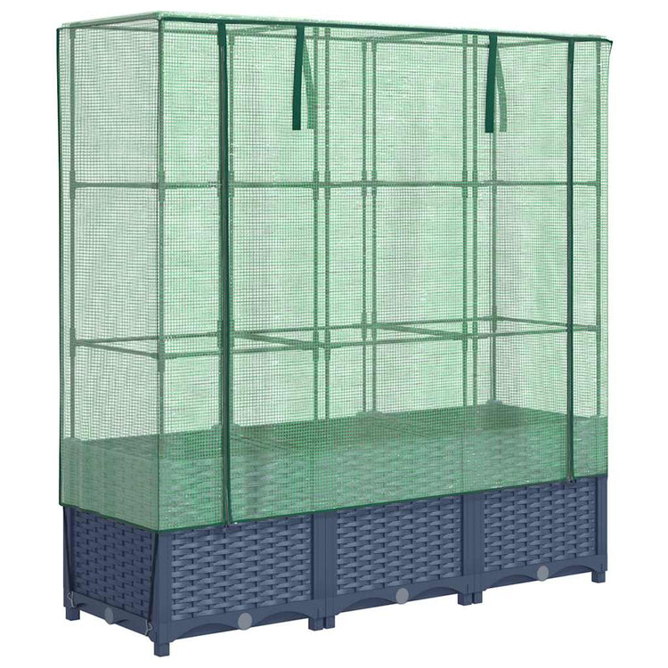 Vidaxl plantenbak verhoogd met kashoes 120x40x138 cm rattanlook