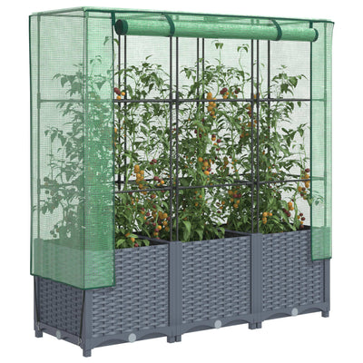 Vidaxl plantenbak verhoogd met kashoes 120x40x138 cm rattanlook