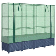 Vidaxl verhoogde plantenbak met kashoes rotanlook 160x40x138 cm - afbeelding 2