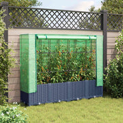 Vidaxl verhoogde plantenbak met kashoes rotanlook 160x40x138 cm - afbeelding 3
