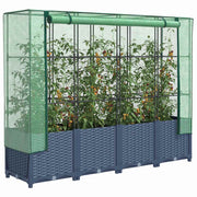 Vidaxl verhoogde plantenbak met kashoes rotanlook 160x40x138 cm - afbeelding 1