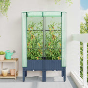 Vidaxl plantenbak verhoogd met kashoes 80x40x140 cm rattanlook - afbeelding 3