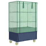 Vidaxl plantenbak verhoogd met hoes en wielen 80x50x182 cm rattanlook - afbeelding 2