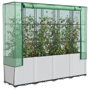 Vidaxl plantenbak verhoogd met kashoes 160x40x153 cm rattanlook - afbeelding 1