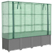Vidaxl plantenbak verhoogd met kashoes 160x40x153 cm rattanlook - afbeelding 2