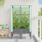Vidaxl plantenbak verhoogd met kashoes 80x40x140 cm rattanlook - afbeelding 3