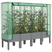 Vidaxl plantenbak verhoogd met kashoes 160x40x140 cm rattanlook - afbeelding 1