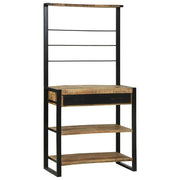 Vidaxl keukenrek bruin en zwart 80 x 40 x 160 cm massief mango hout - afbeelding 3