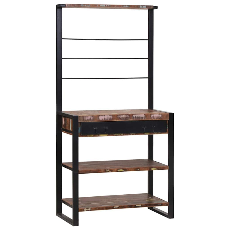 Vidaxl keukenrek multikleur en zwart 80 x 40 x 160 cm