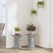 Vidaxl plantenstandaards 2 st 30x30x40 cm bewerkt hout betongrijs - afbeelding 3
