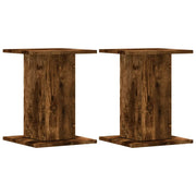 Vidaxl plantenstandaards 2 st 30x30x40 cm bewerkt hout gerookt eiken - afbeelding 2