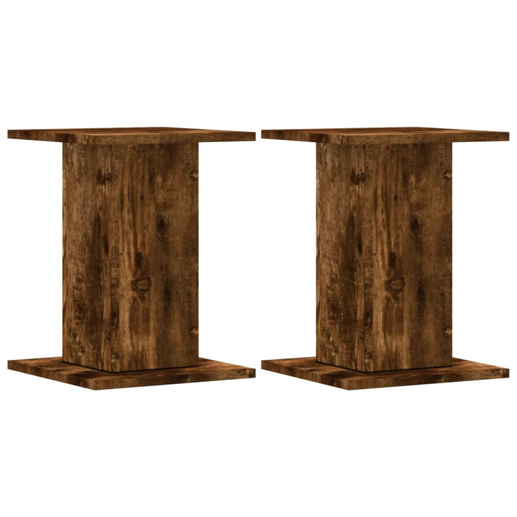 Vidaxl plantenstandaards 2 st 30x30x40 cm bewerkt hout gerookt eiken
