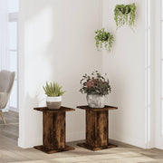 Vidaxl plantenstandaards 2 st 30x30x40 cm bewerkt hout gerookt eiken - afbeelding 3