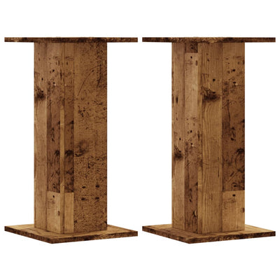 Vidaxl plantenstandaards 2 st 30x30x60 cm bewerkt hout oud houtkleurig
