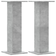 Vidaxl plantenstandaards 2 st 30x30x80 cm bewerkt hout betongrijs - afbeelding 2
