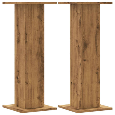 Vidaxl plantenstandaards 2 st 30x30x80 cm hout artisanaal eiken