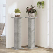 Vidaxl plantenstandaards 2 st 30x30x95 cm bewerkt hout betongrijs - afbeelding 3